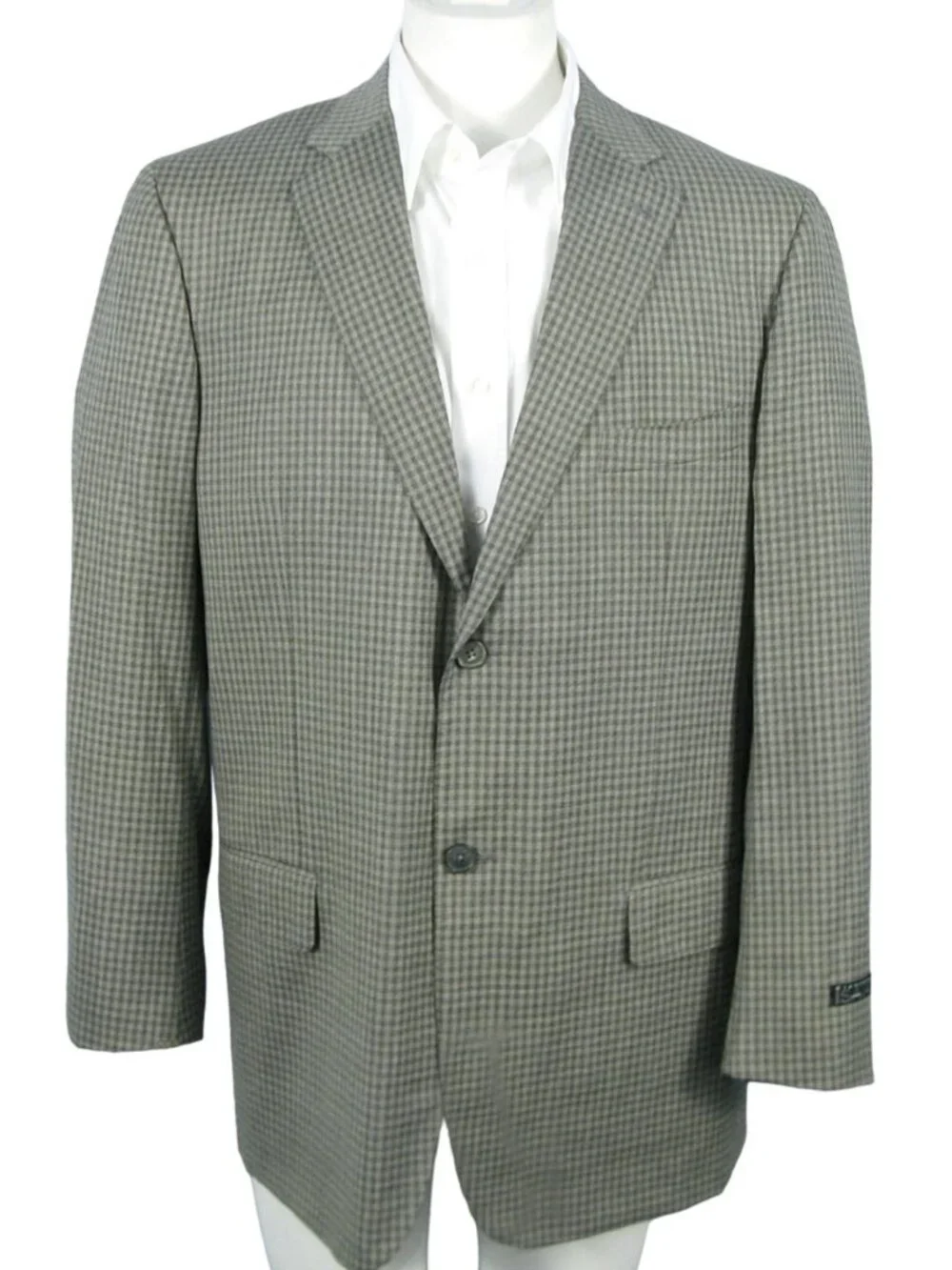 NEW Isaia Super 140's Sciammeria Sportcoat Jacket e 58 US 48 Greenish Gray Plaid